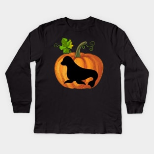 Seal in pumpkin Kids Long Sleeve T-Shirt